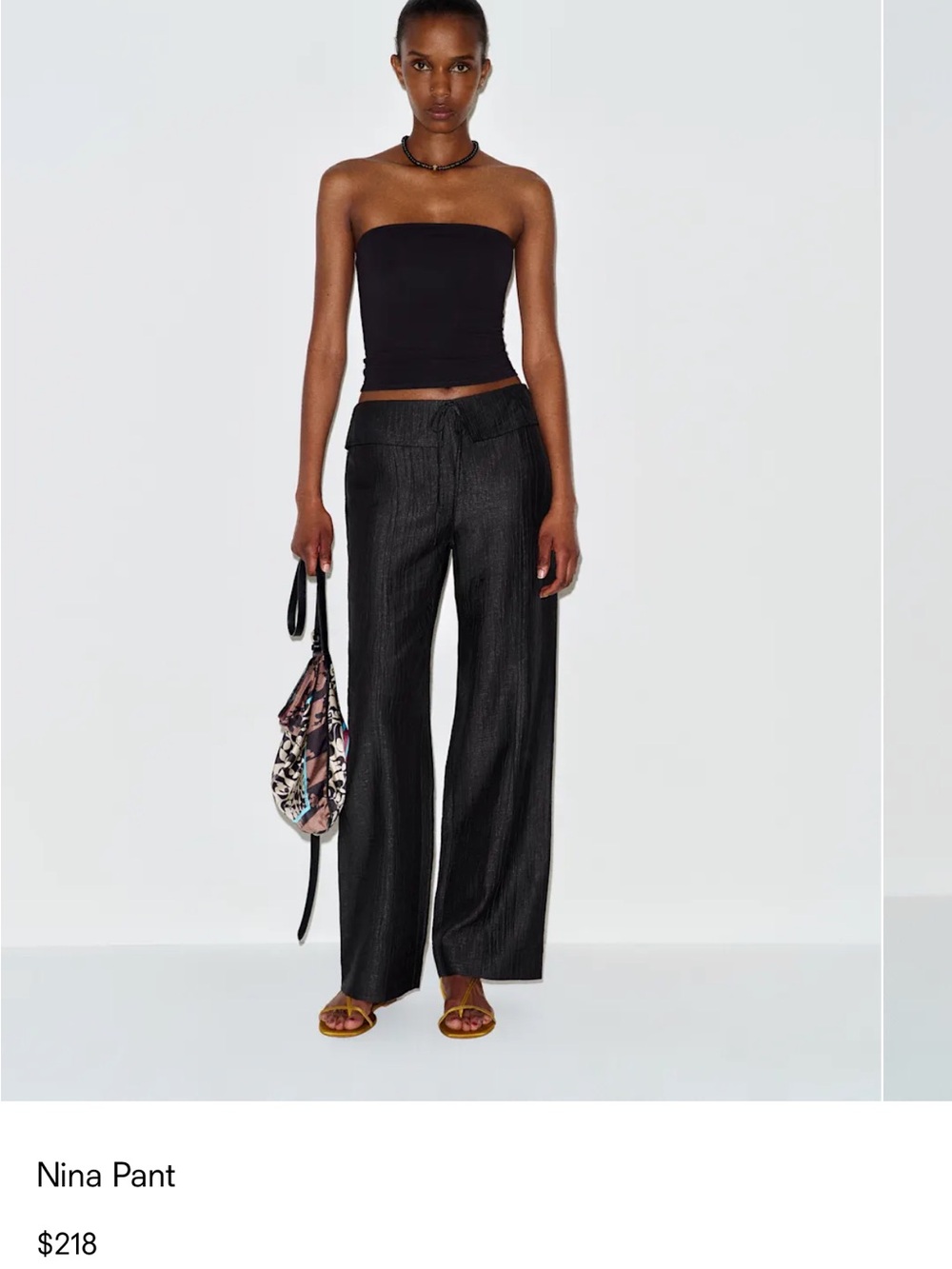 Reformation Black Wide-Leg Nina Pant